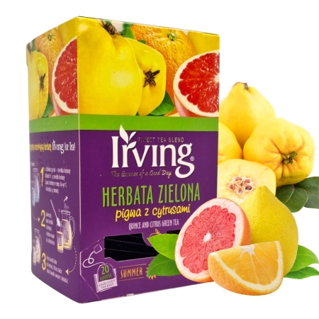 Herbata IRVING zielona pigwa z cytrusami 20 torebek